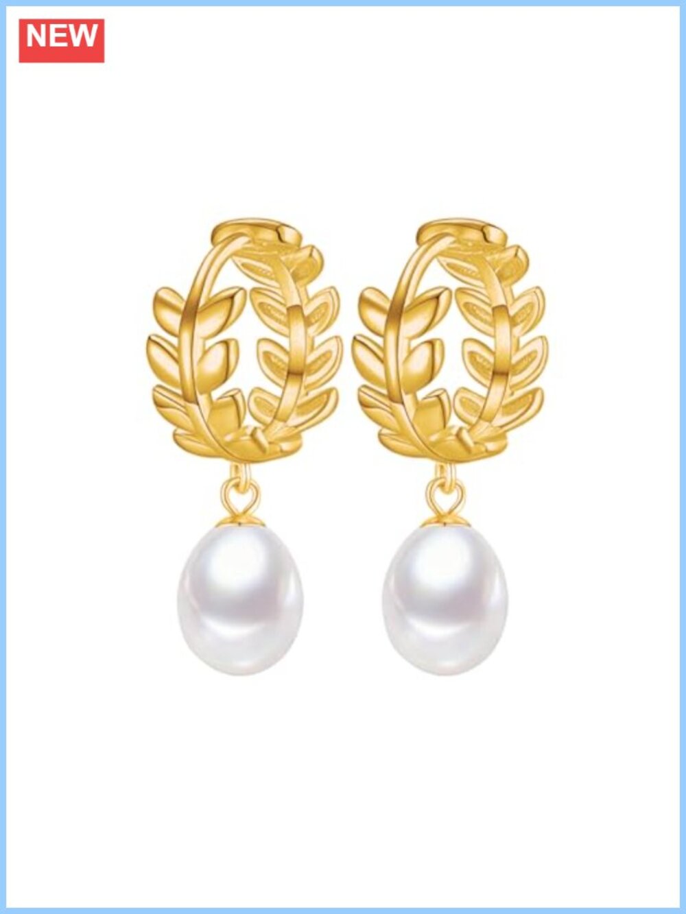 Freshwater Cultured Pearl Drop Earrings 925 Sterling Silver Gold Plated